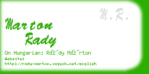 marton rady business card